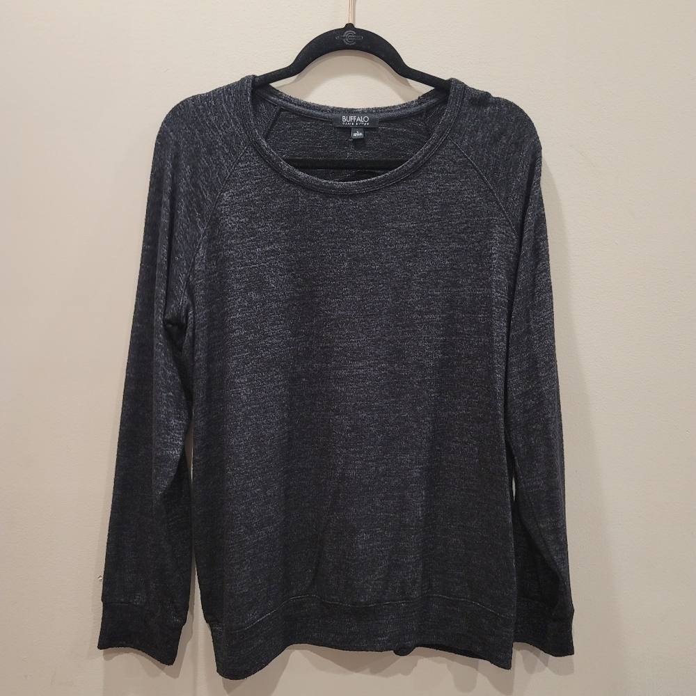 Sz L Buffalo by David Britton Sweater Charcoal Ultra Soft